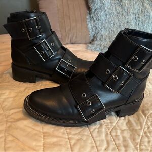 Black Buckle Ankle Boots